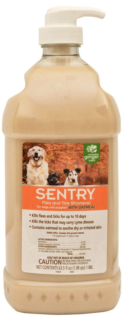 Sentry Dog Flea & Tick Shampoo Oatmeal 64oz