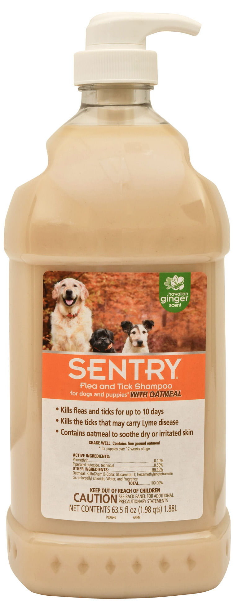 sentry dog flea & tick shampoo oatmeal 64oz