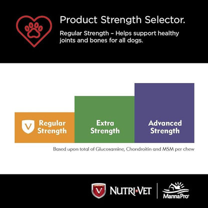 Nutri-Vet Hip & Joint Regular Strength Chewables for Dogs, Liver, 180 count