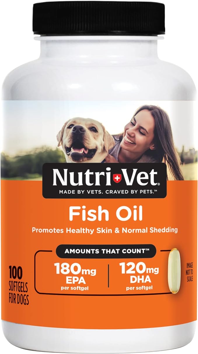 nutri-vet fish oil soft gels, 100 count