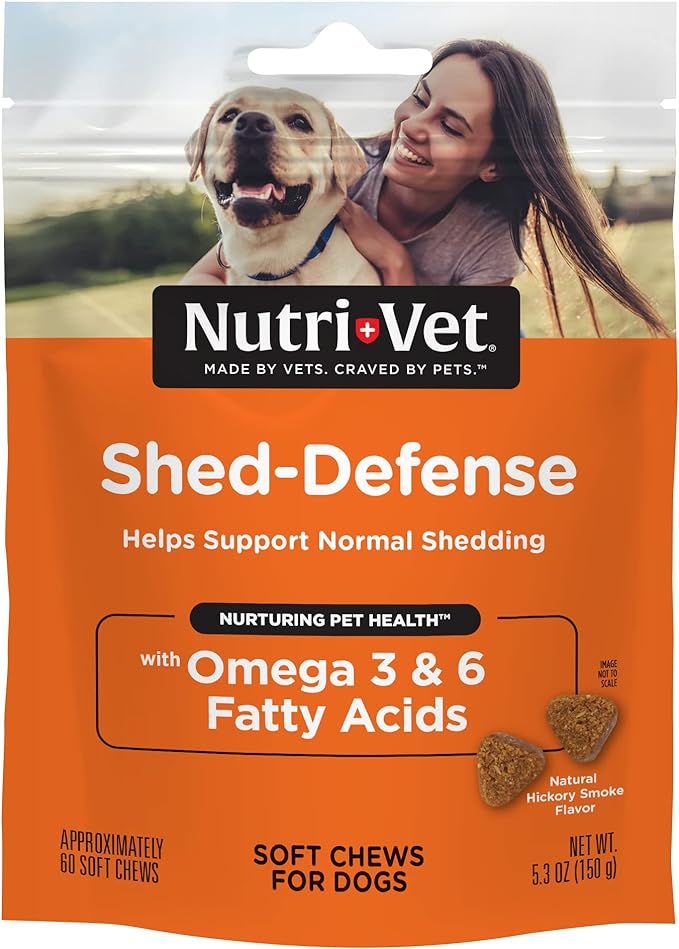 nutri-vet shed-defense soft chews for dogs, 5.3 oz