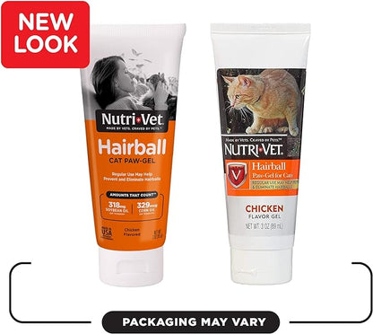 Nutri-Vet Hairball Paw-Gel for Cats, Chicken, 3 oz