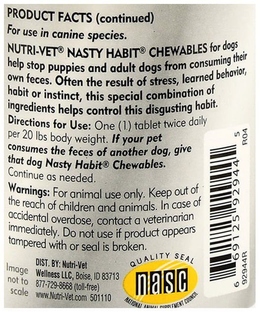 nutri-vet nasty habit liver chewables, 60 count