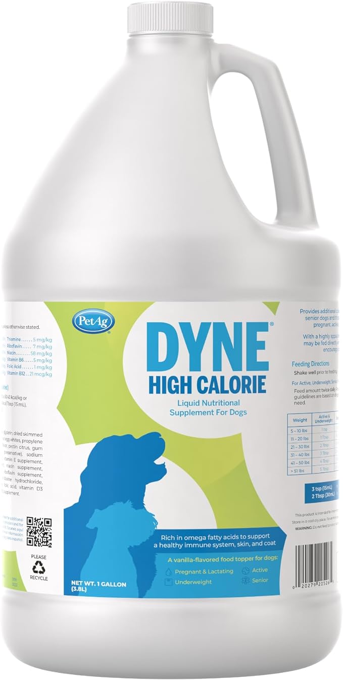 dyne high calorie liquid for dogs, gallon