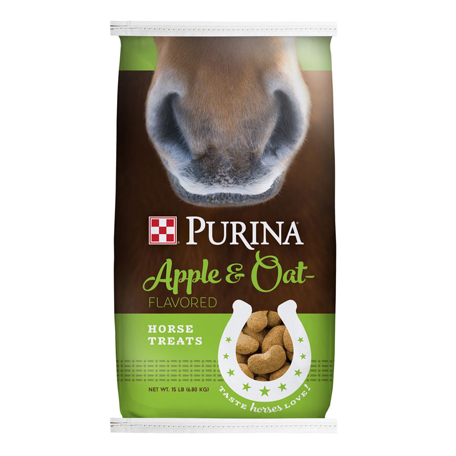 purina apple & oats horse treats, 15 lb