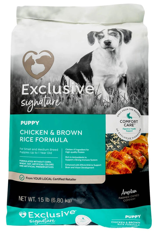 Purina Exclusive Puppy Food, Chicken/Brown Rice, 15 lb