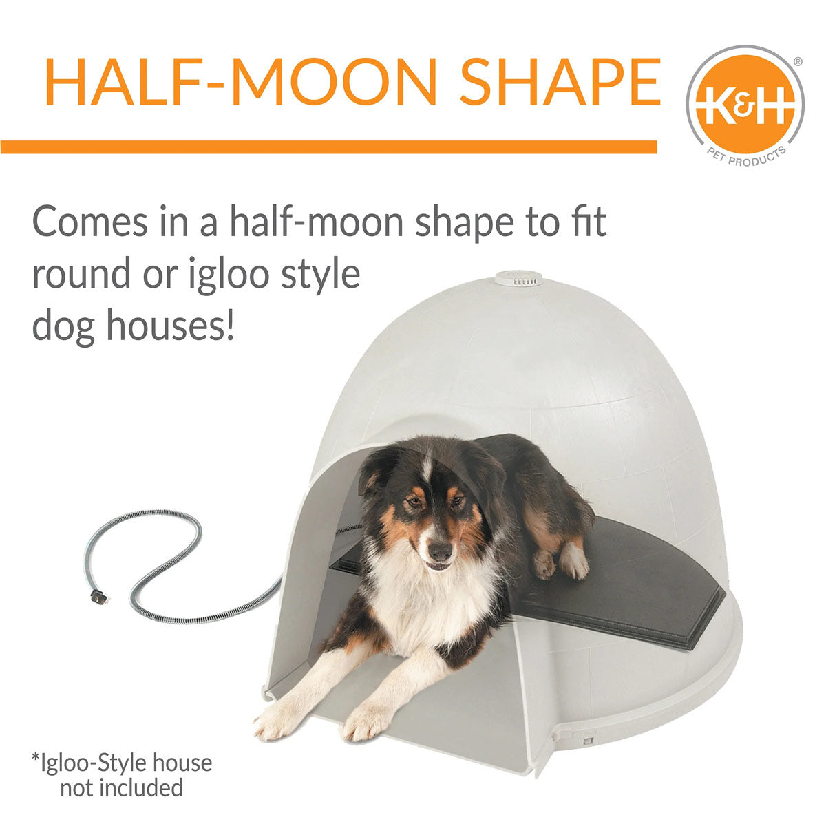 k&h pet products lectro-kennel igloo style outdoor heated pad black medium 15 x 24 inches (4c ffp)