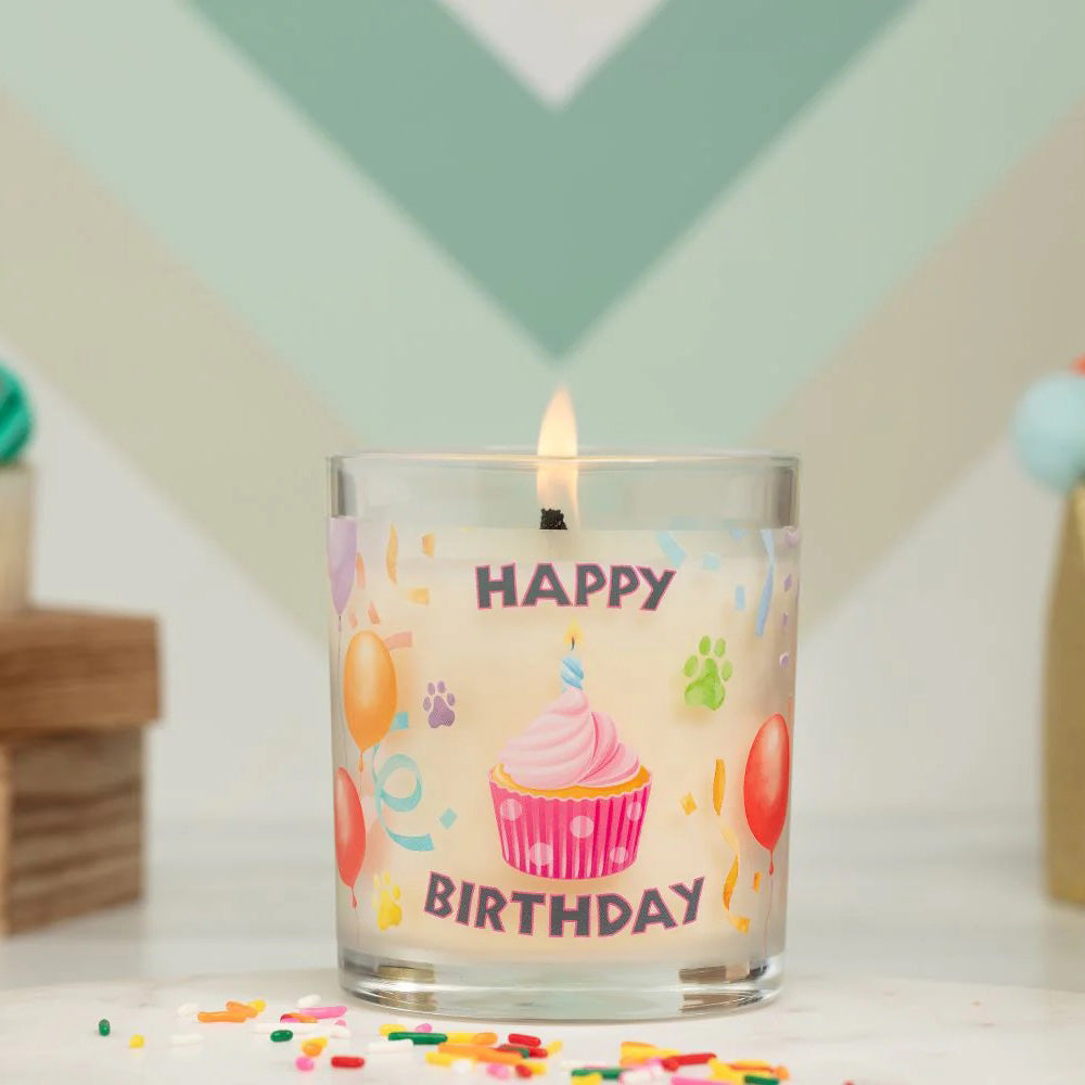 9oz candle, happy birthday