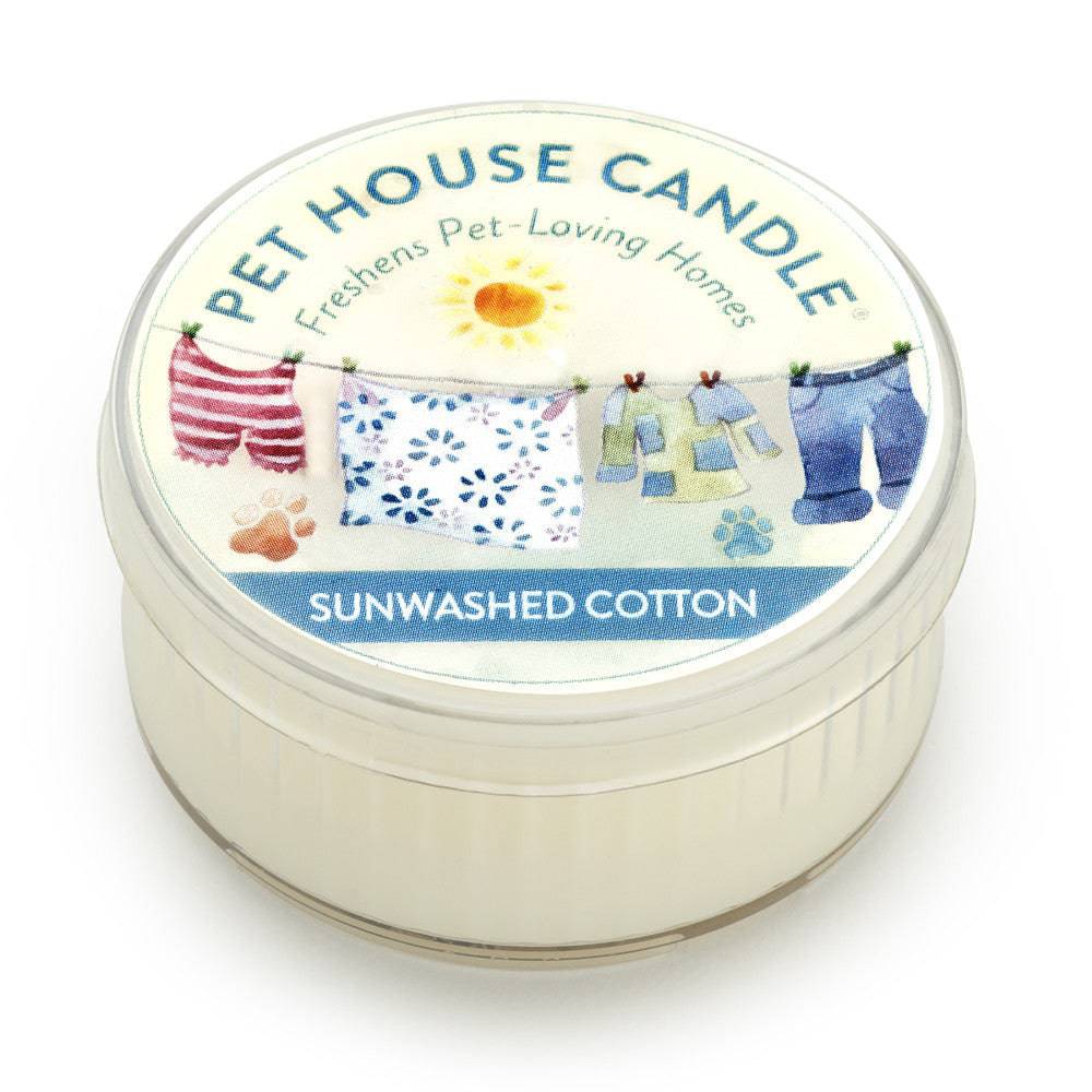 mini candle, sunwashed cotton