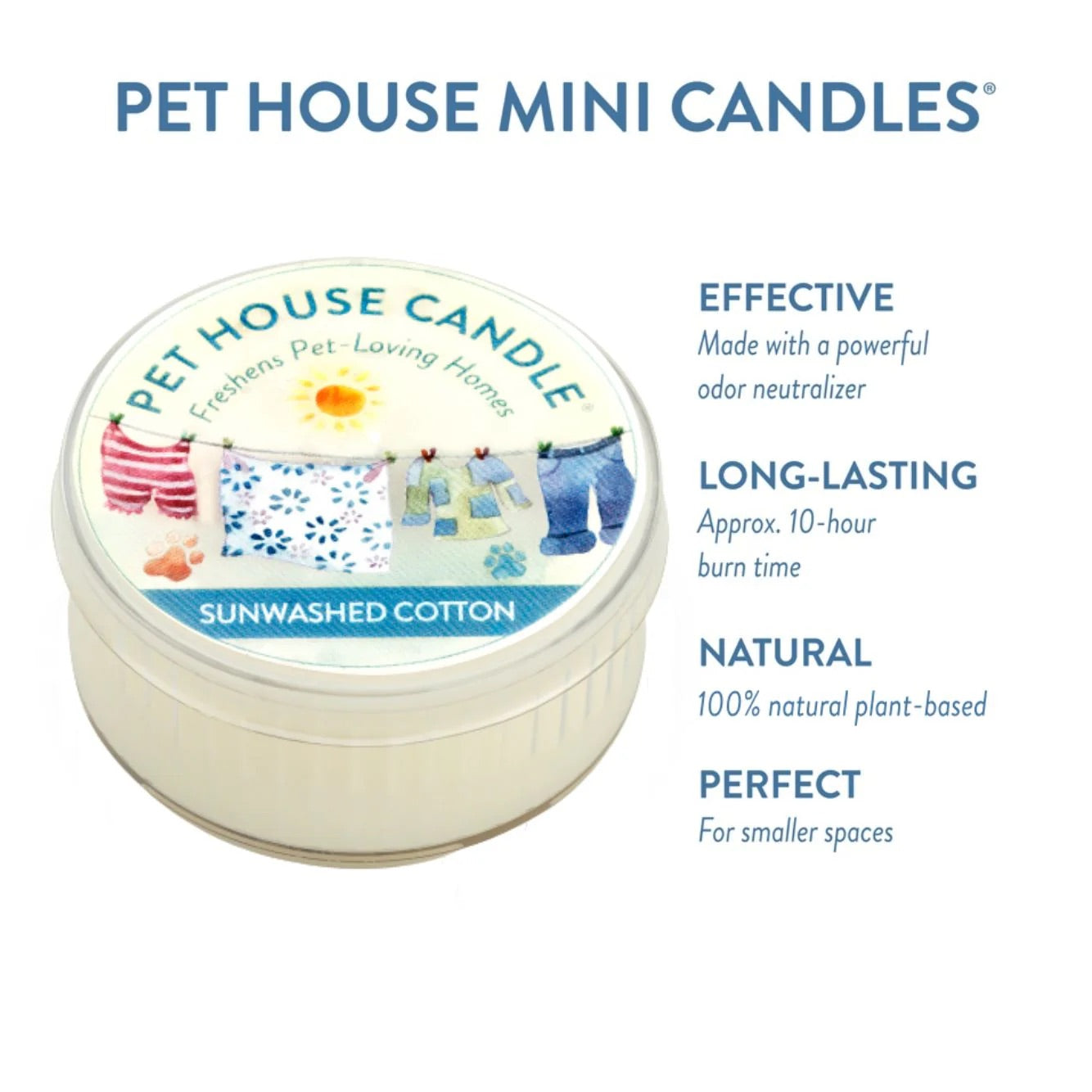 mini candle, sunwashed cotton