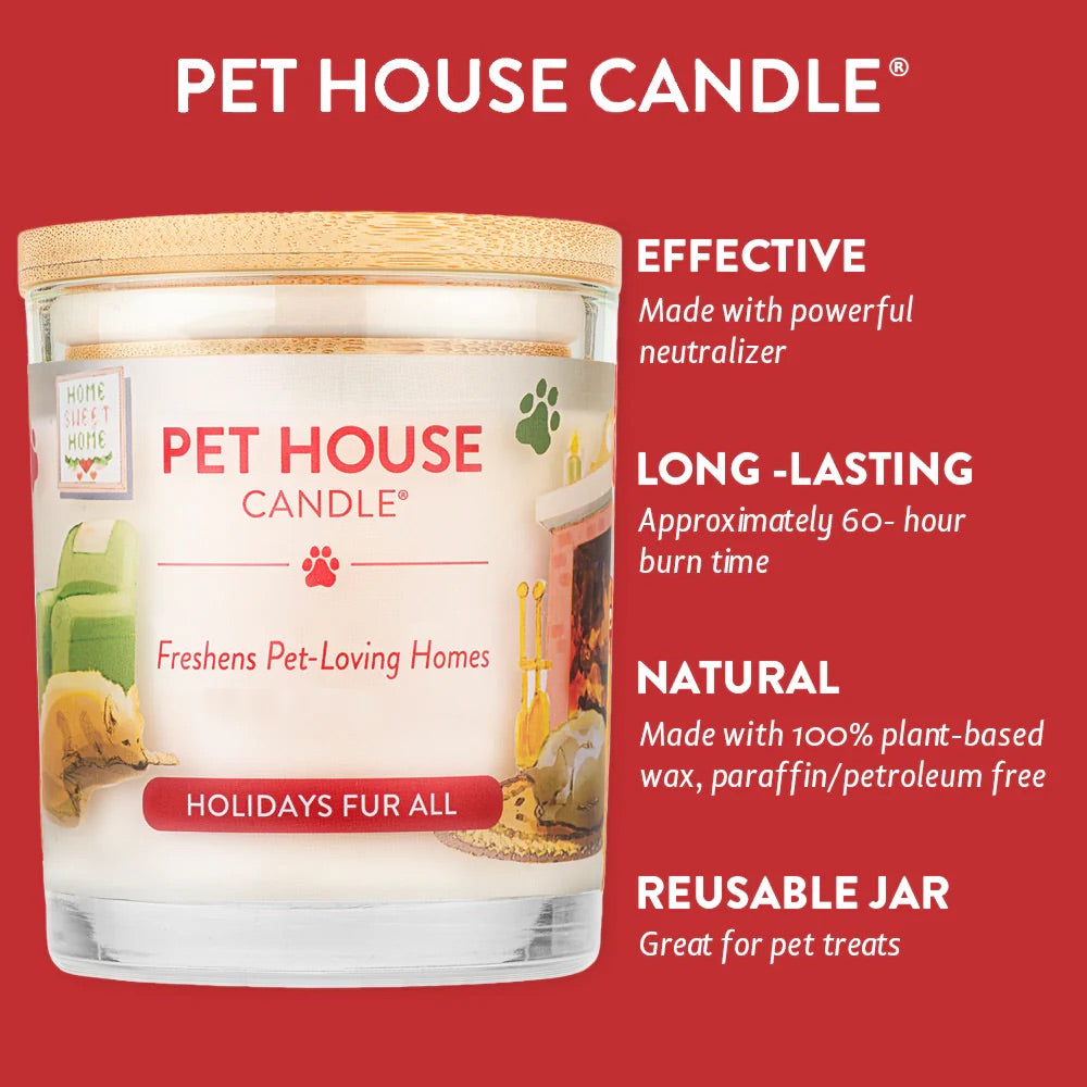 9oz candle, holiday fur all