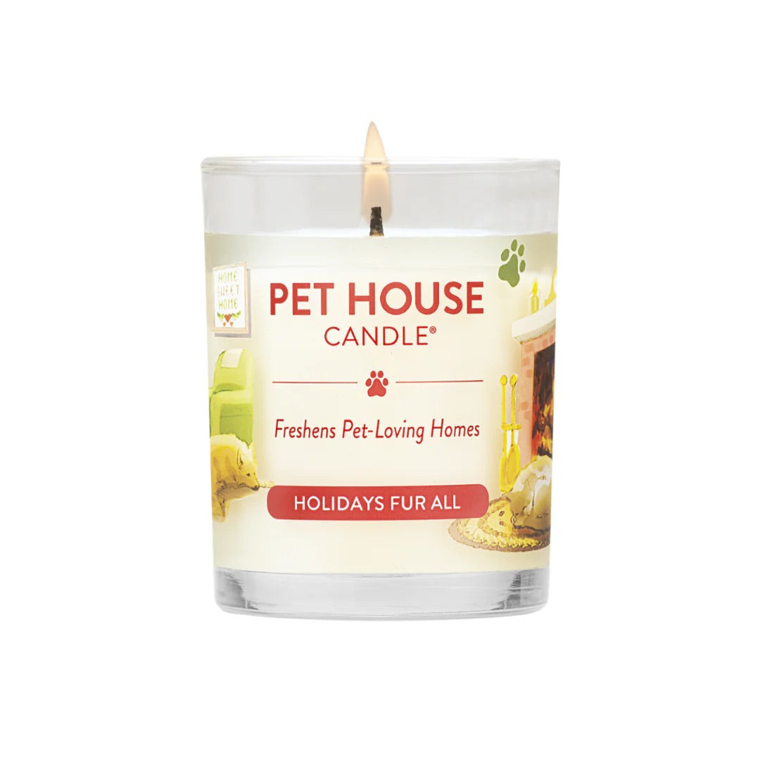 9oz candle, holiday fur all