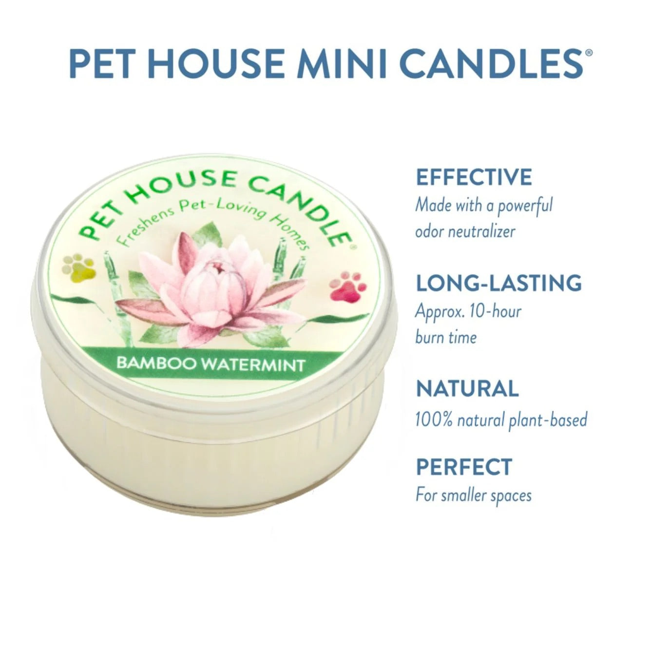 mini candle, bamboo watermint