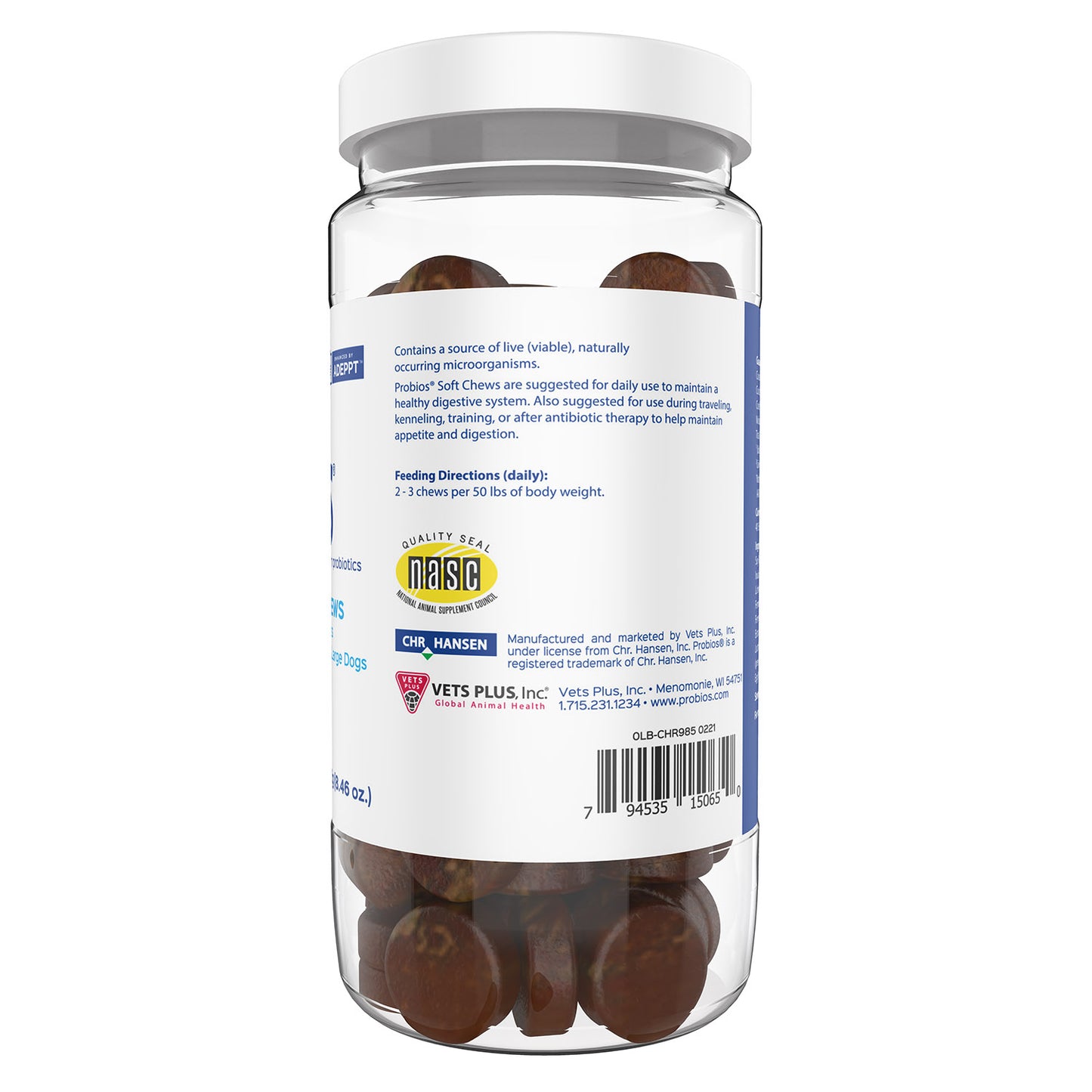 probios canine soft chews - medium-large dogs - 60 count