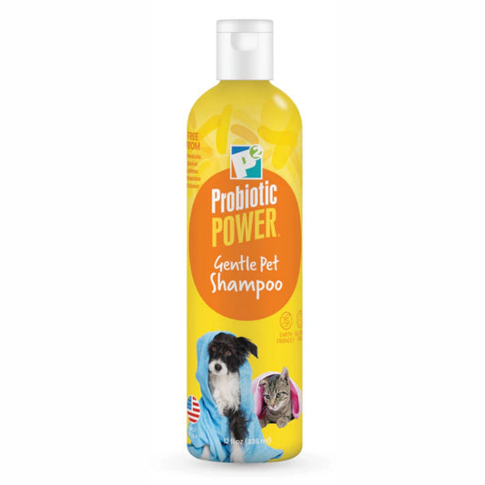 P2 Probiotic Power Pet Shampoo, 12 oz – Gentle Organic Probiotic Shampoo for Dogs, Cats & Puppies, Sensitive Skin, Coat Care, Odor Control, Bath & Grooming - Fresh Mint Vanilla Scent