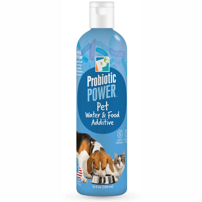 Probiotic Power Pet Water and Food Additive for Dogs, Cats, Horse, Reptiles & Birds – Supports Balanced Digestion, Immune Health, Nutrient Absorption, Plaque Reduction & Energy Boost – 12 oz