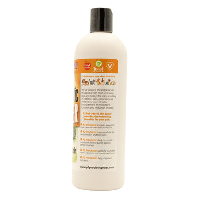 P2 Probiotic Power Pet Odor & Itch Refill – Dog, Cat, Puppy, Kitten Grooming Spray, Deodorizer, Litter Box Freshener, Hot Spot Spray, Coat, Bedding, Kennel, Carrier, Travel – 16 oz