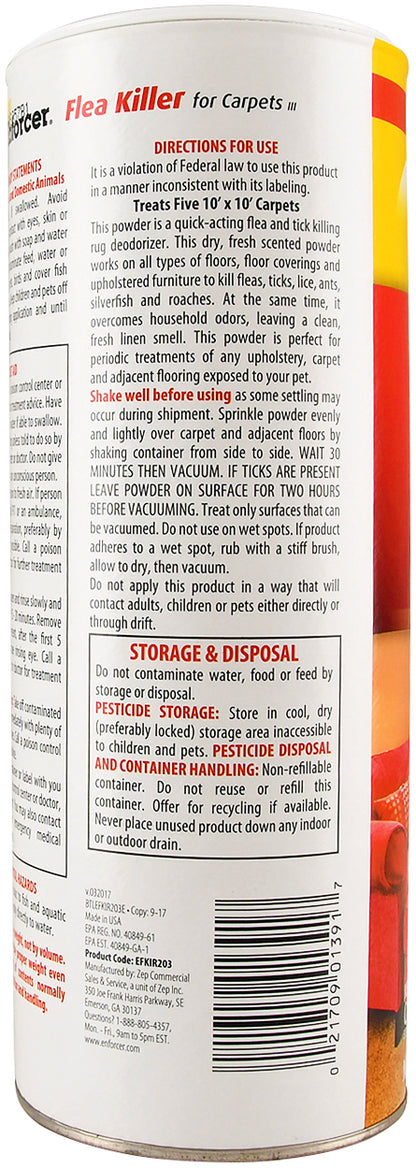 **Enforcer Flea Killer for Carpets Island Rain Powder 20oz Can