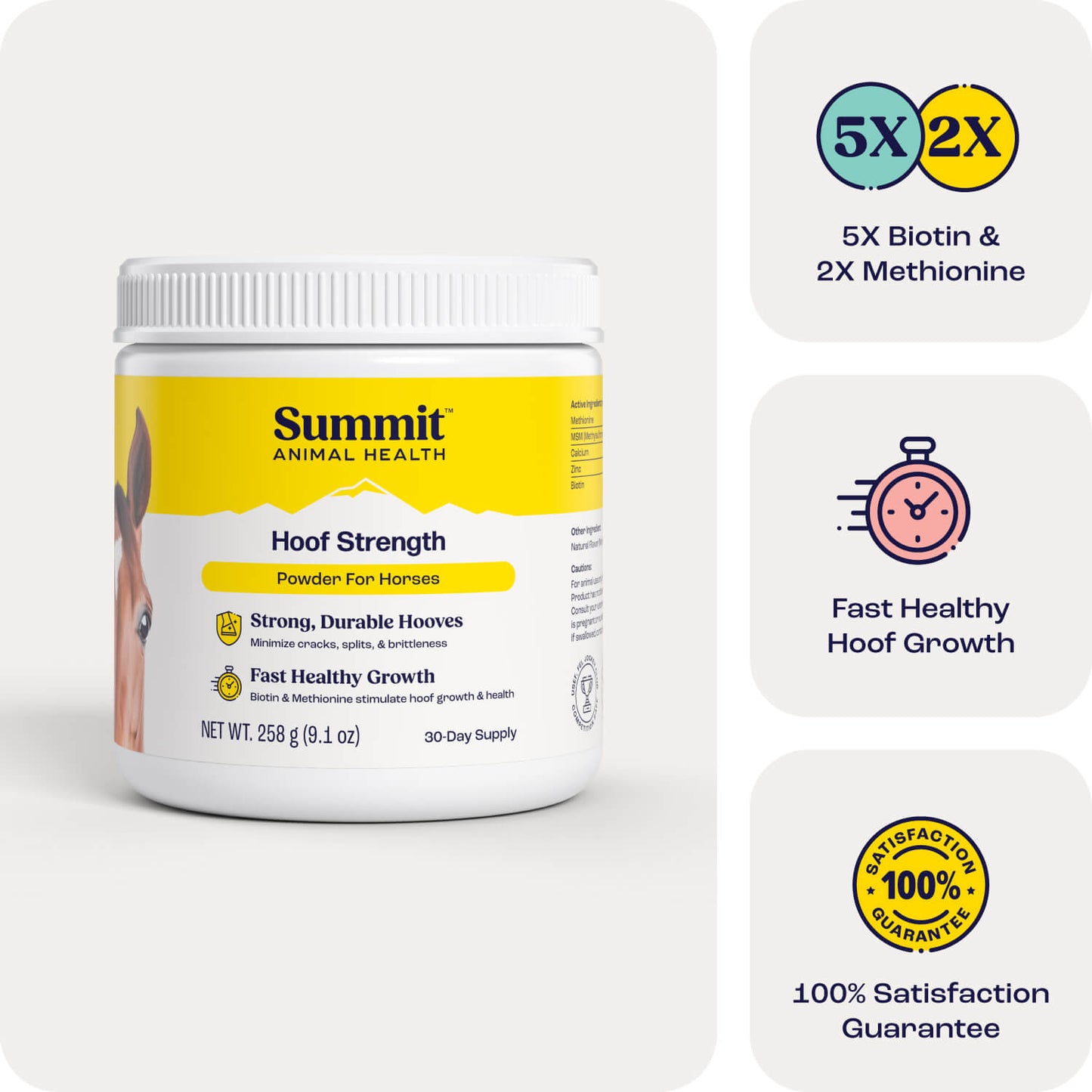 summit animal health hoof strength powder for horses 9.1oz
