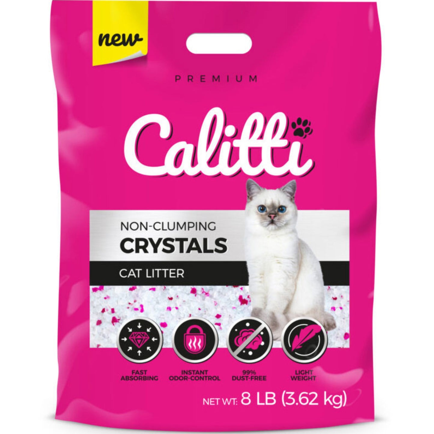 calitti crystals with silica gel, cat litter 8lb