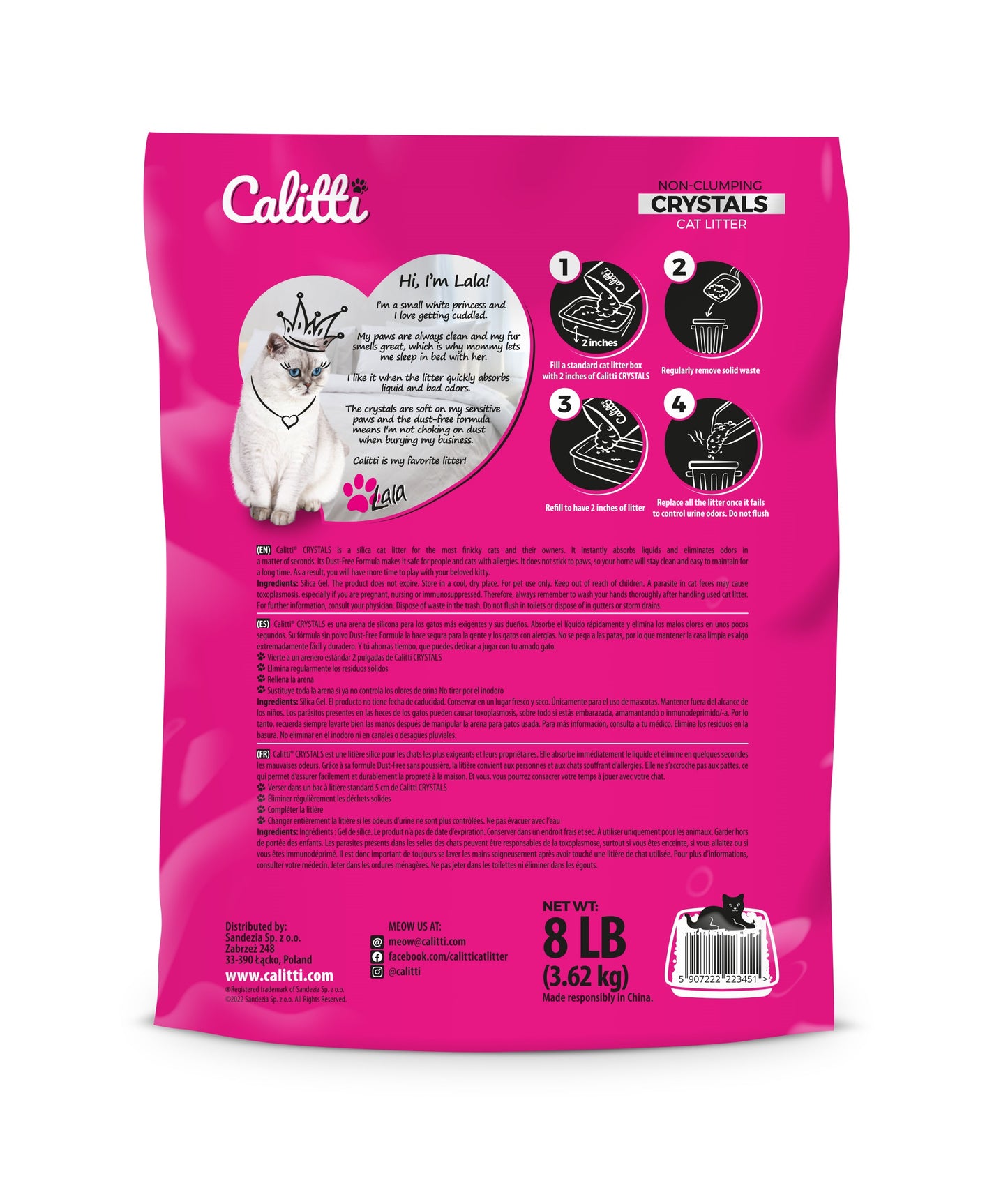 calitti crystals with silica gel, cat litter 8lb