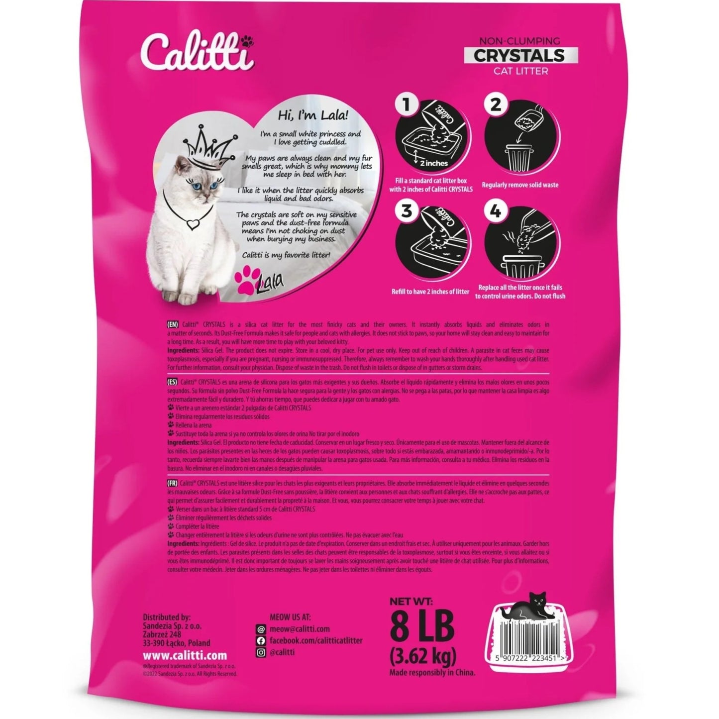 calitti crystals with silica gel, cat litter 8lb