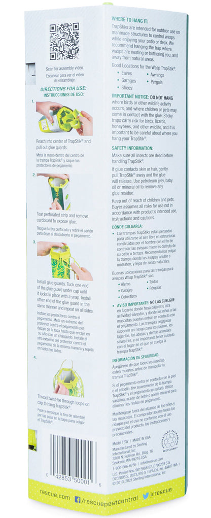 RESCUE TrapStik for Wasps, Mud Daubers & Carpenter Bees