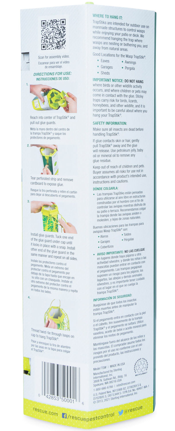rescue trapstik for wasps, mud daubers & carpenter bees