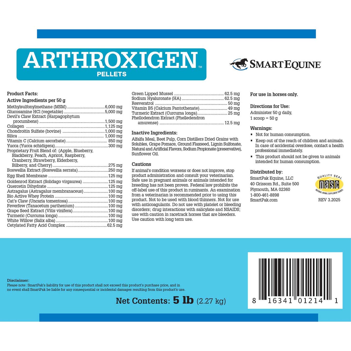 uckele arthroxigen pellets, 5lbs