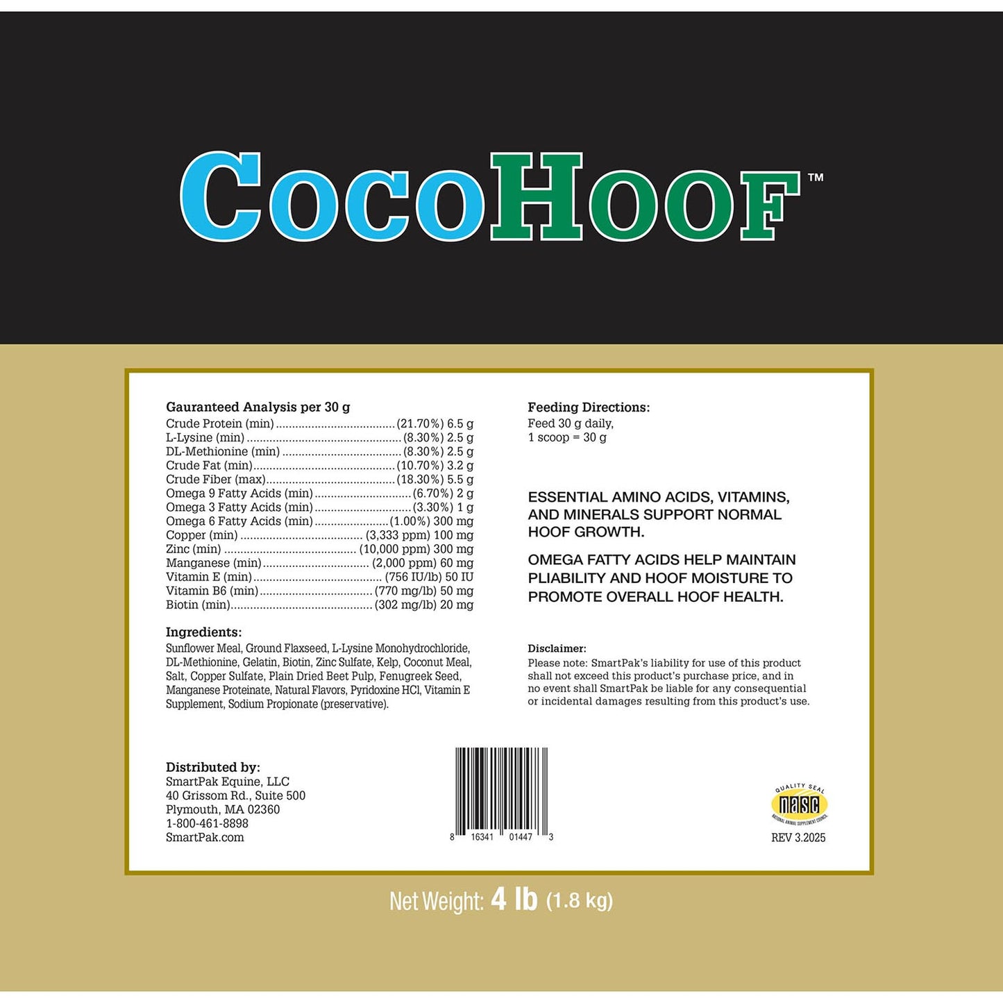 uckele cocohoof pellets, 4lbs