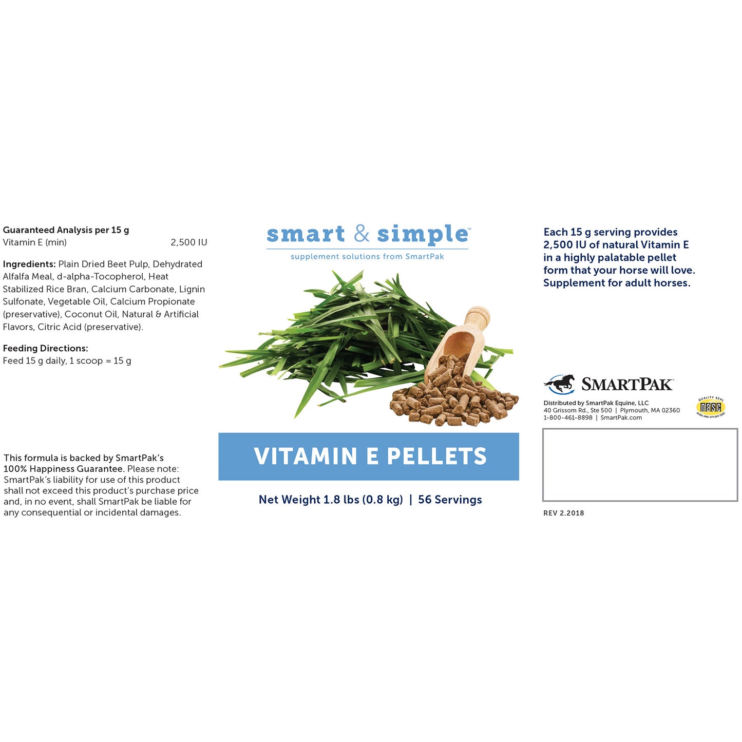 smartequine smart & simple vitamin e pellets, 1.8lbs