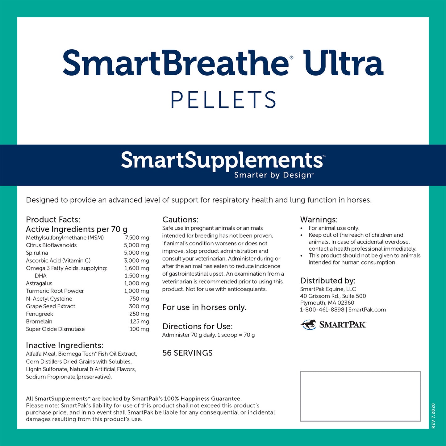 smartequine smartbreathe ultra pellets, 8.8lb bucket