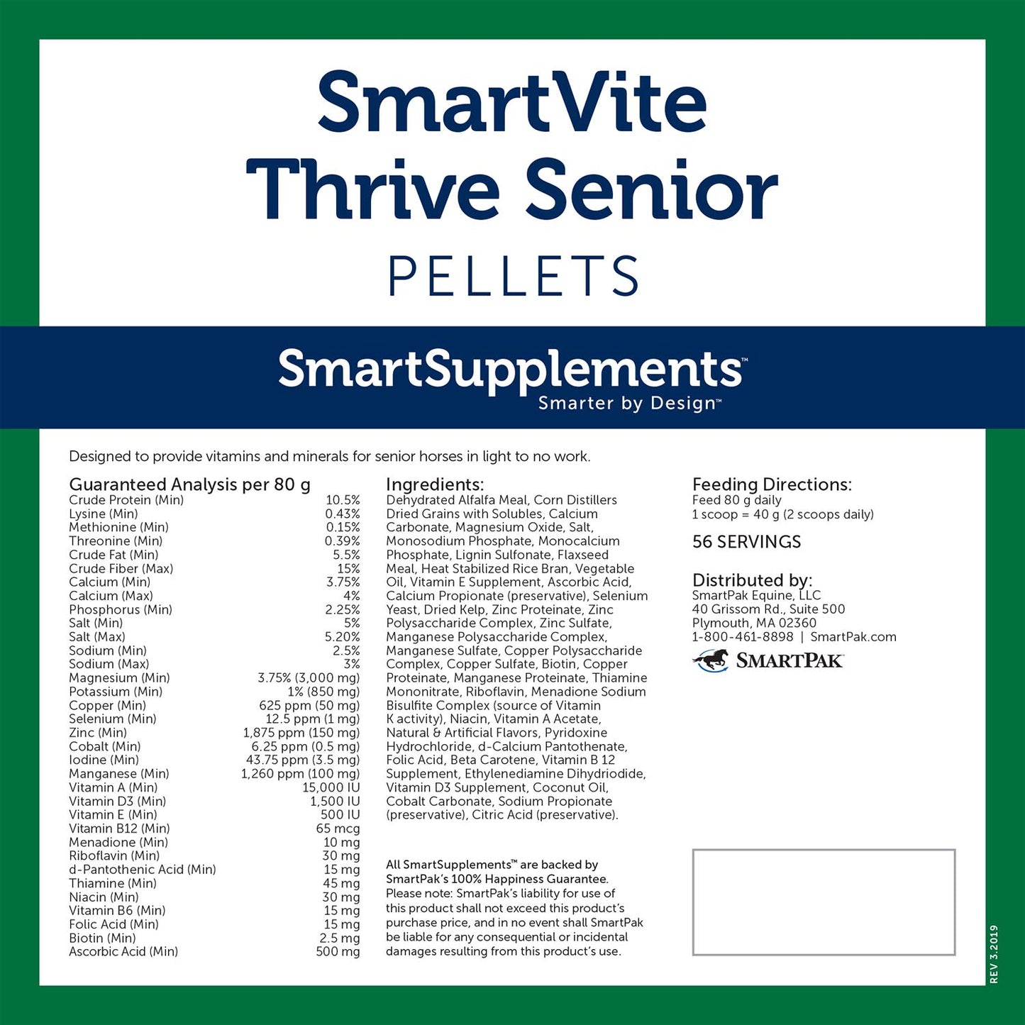 smartequine smartvite thrive senior pellets