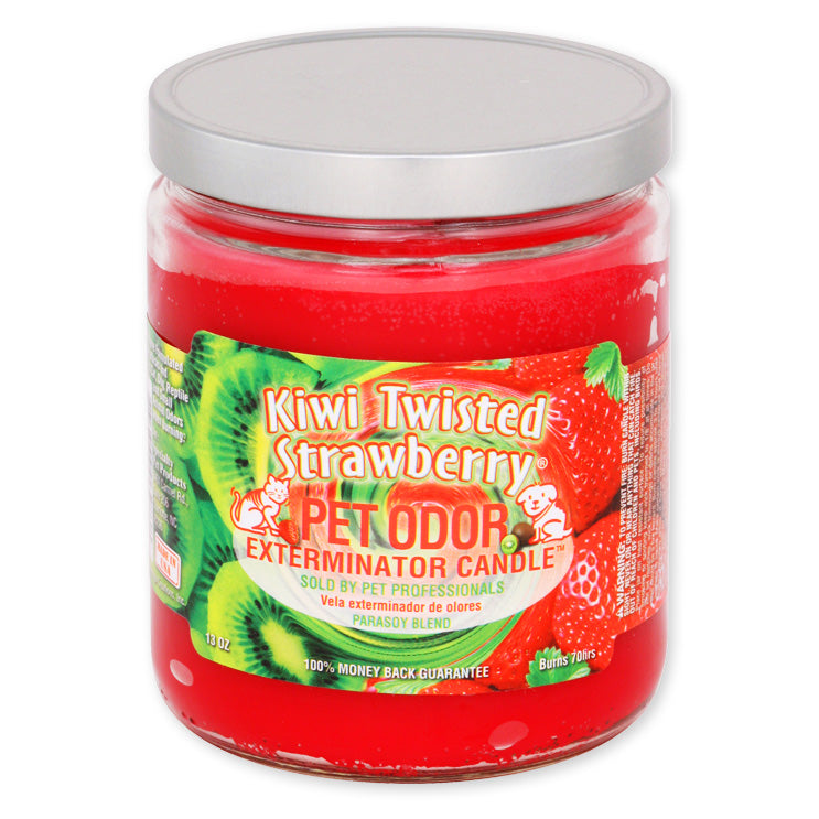 pet odor exterminator candle, kiwi twisted strawberry, 13 oz