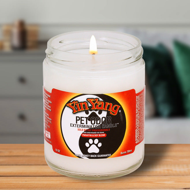 pet odor exterminator candle, yin yang, 13 oz