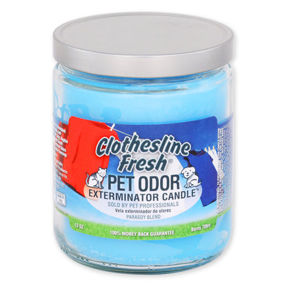 Pet Odor Exterminator Candle, Clothesline Fresh, 13 oz