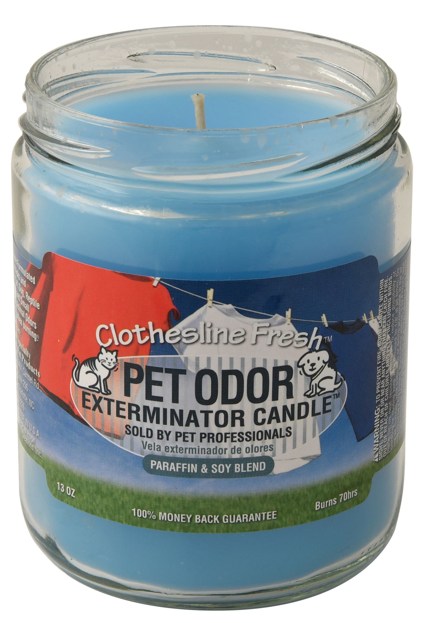 pet odor exterminator candle, clothesline fresh, 13 oz