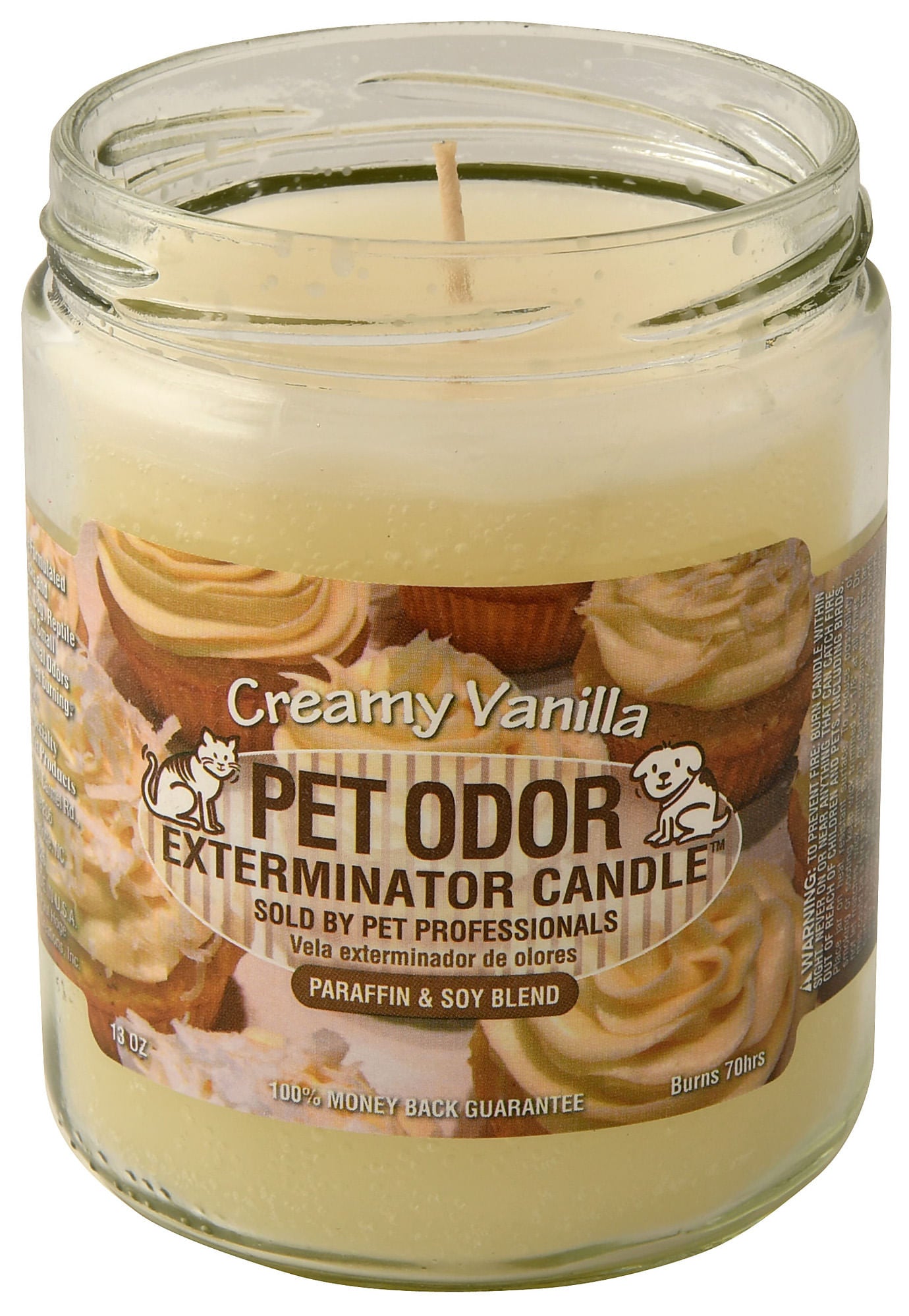 pet odor exterminator candle, creamy vanilla, 13 oz