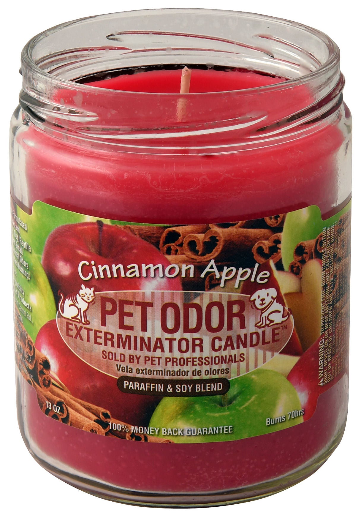 pet odor exterminator candle, cinnamon apple, 13 oz