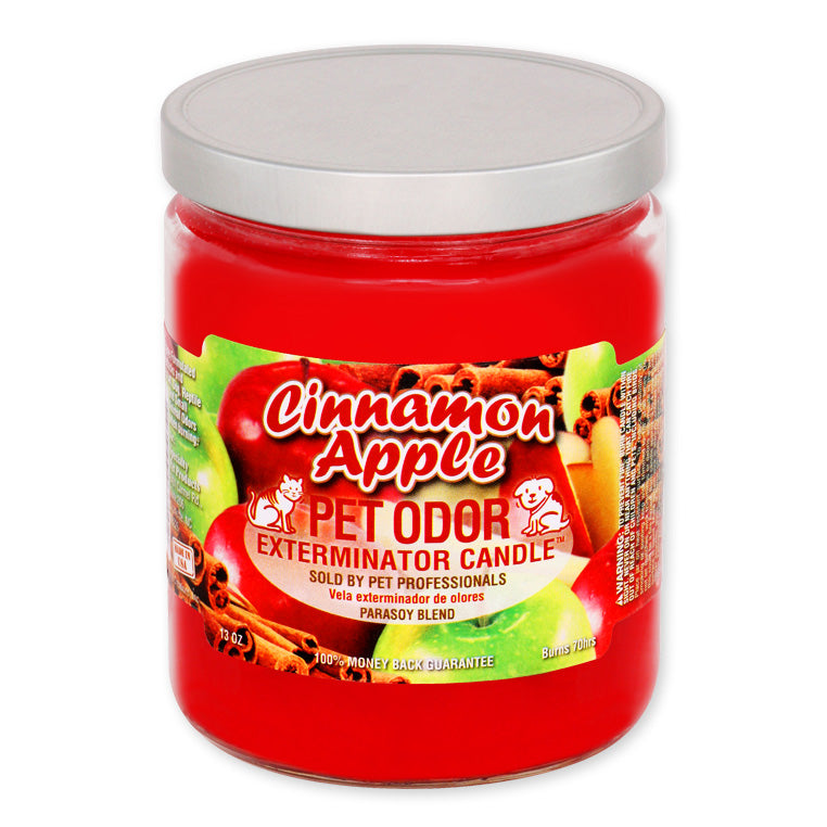 pet odor exterminator candle, cinnamon apple, 13 oz