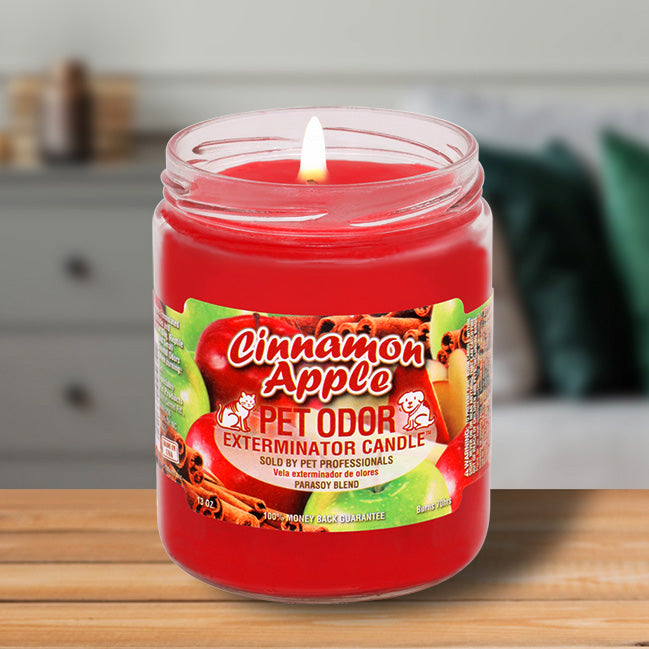 pet odor exterminator candle, cinnamon apple, 13 oz