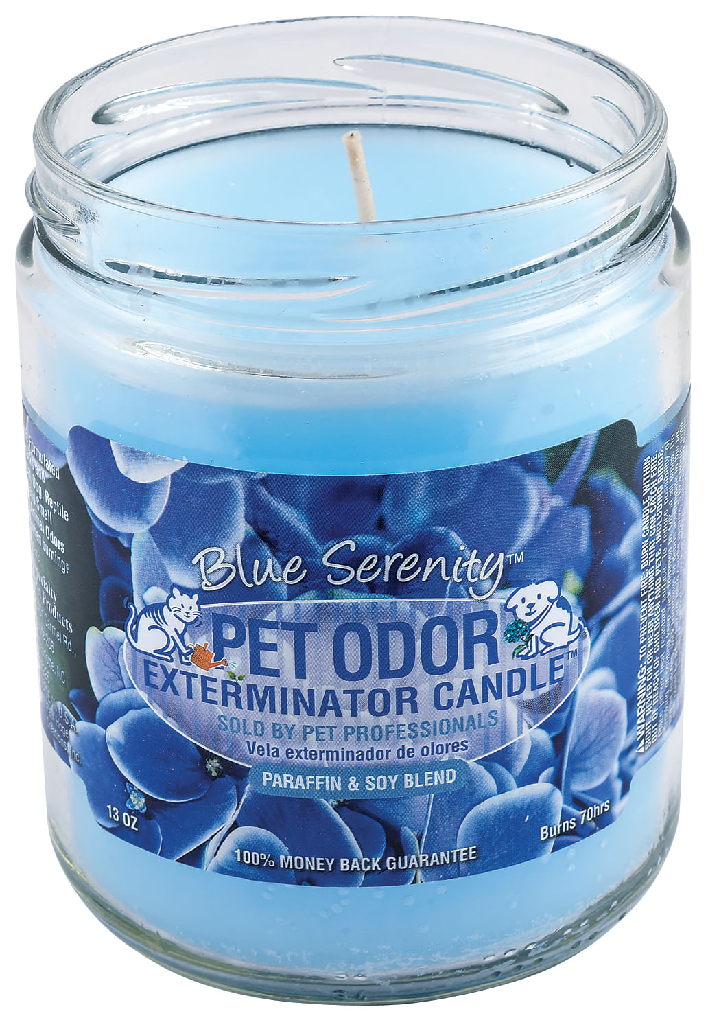 pet odor exterminator candle, blue serenity, 13 oz