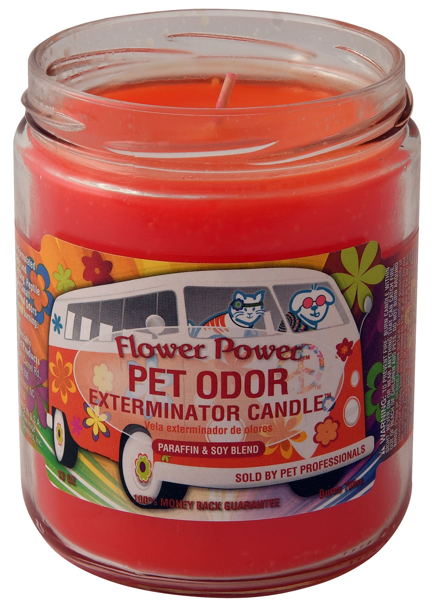 pet odor exterminator candle, flower power, 13 oz