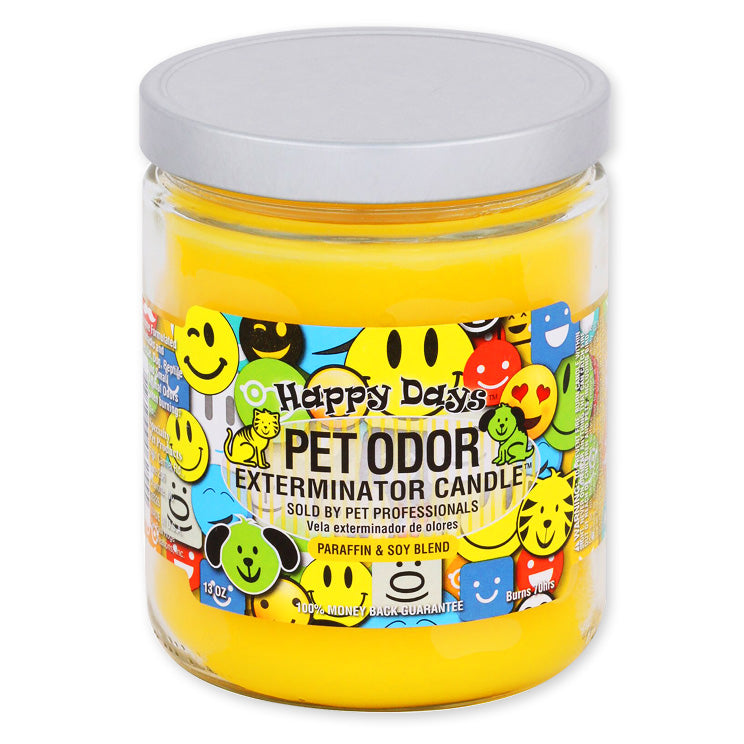 pet odor exterminator candle, happy days, 13 oz