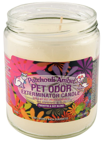 Pet Odor Exterminator Candle, Patchouli Amber, 13 oz