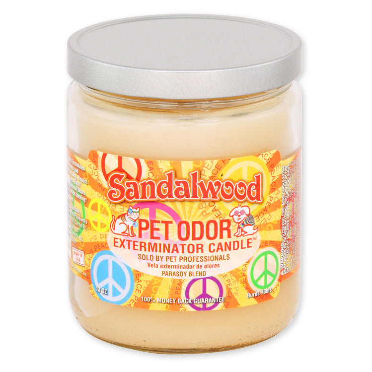 pet odor exterminator candle, sandalwood, 13 oz