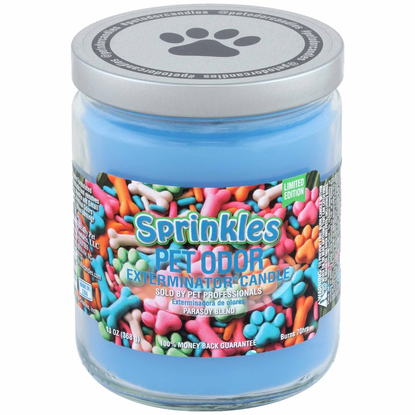 pet odor exterminator candle, sprinkles, 13 oz