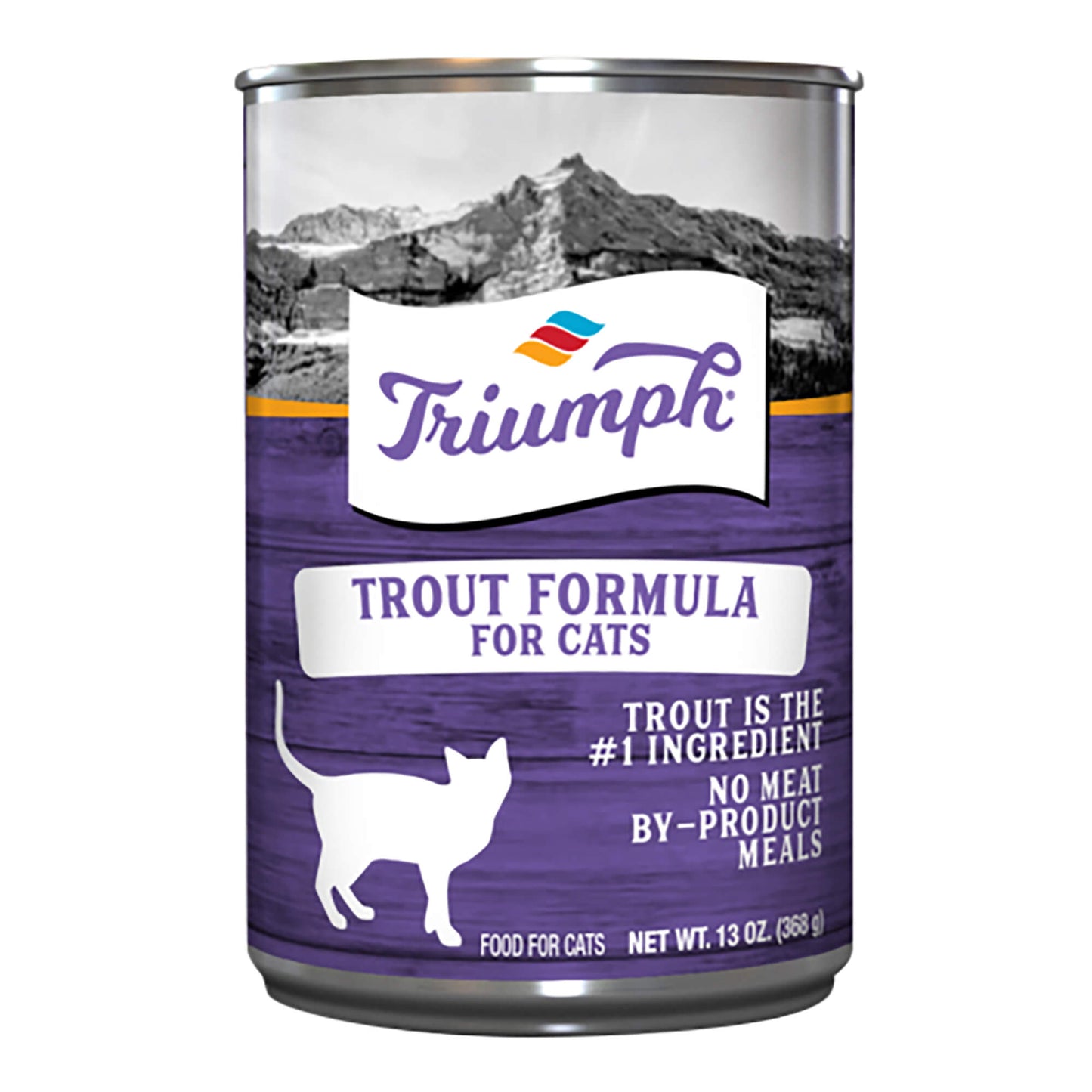 single triumph cat food, trout formula, 13 oz