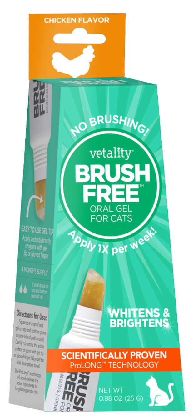 vetality brush free gel for cats, chicken, 25 gram