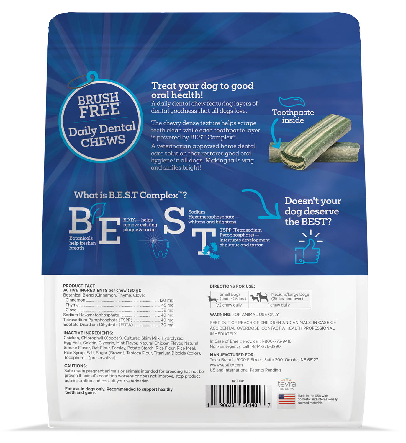 brush free daily dental chews for dogs 14 ct